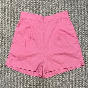 Madewell High Waist Pink Linen Shorts